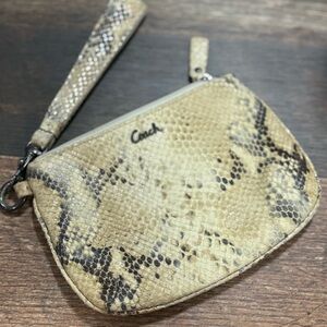 COACH Python Embossed Snakeskin Medium Wristlet Clutch Wallet Vintage 45126
